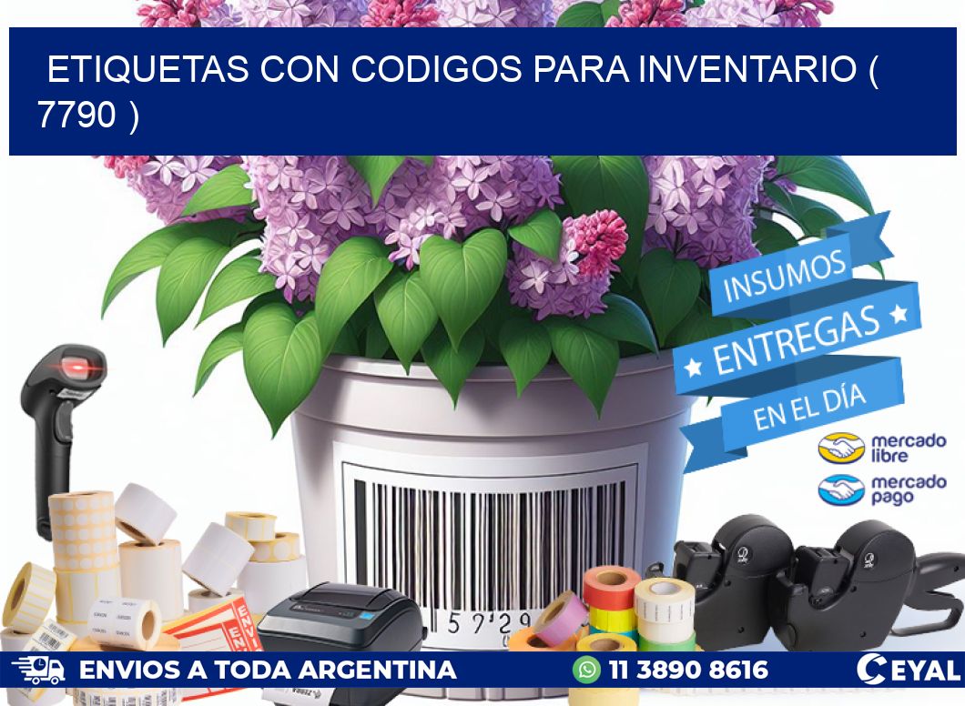 ETIQUETAS CON CODIGOS PARA INVENTARIO ( 7790 )