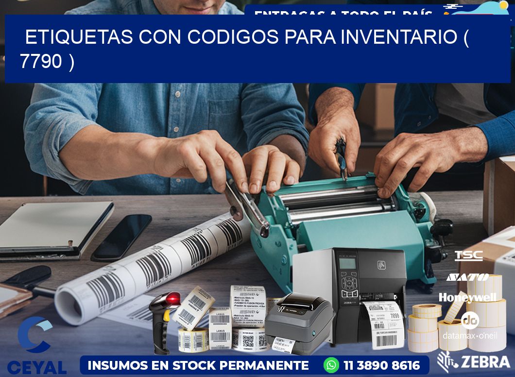 ETIQUETAS CON CODIGOS PARA INVENTARIO ( 7790 )