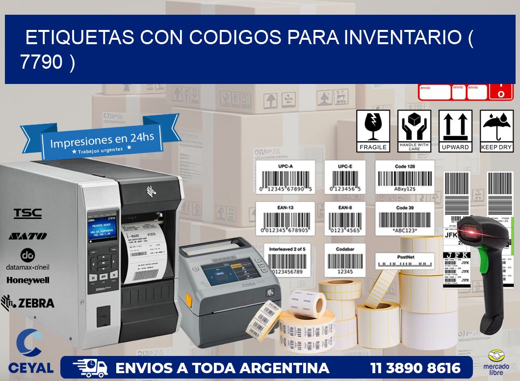 ETIQUETAS CON CODIGOS PARA INVENTARIO ( 7790 )