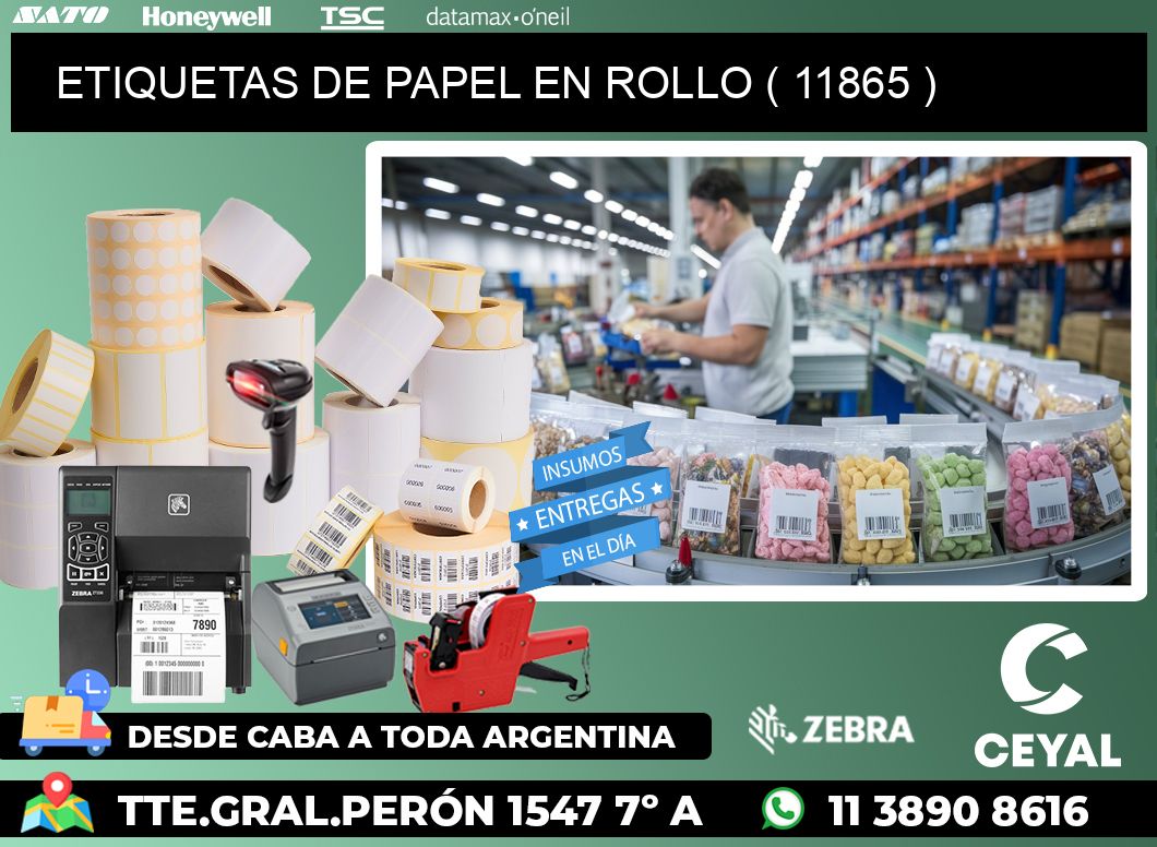 ETIQUETAS DE PAPEL EN ROLLO ( 11865 )