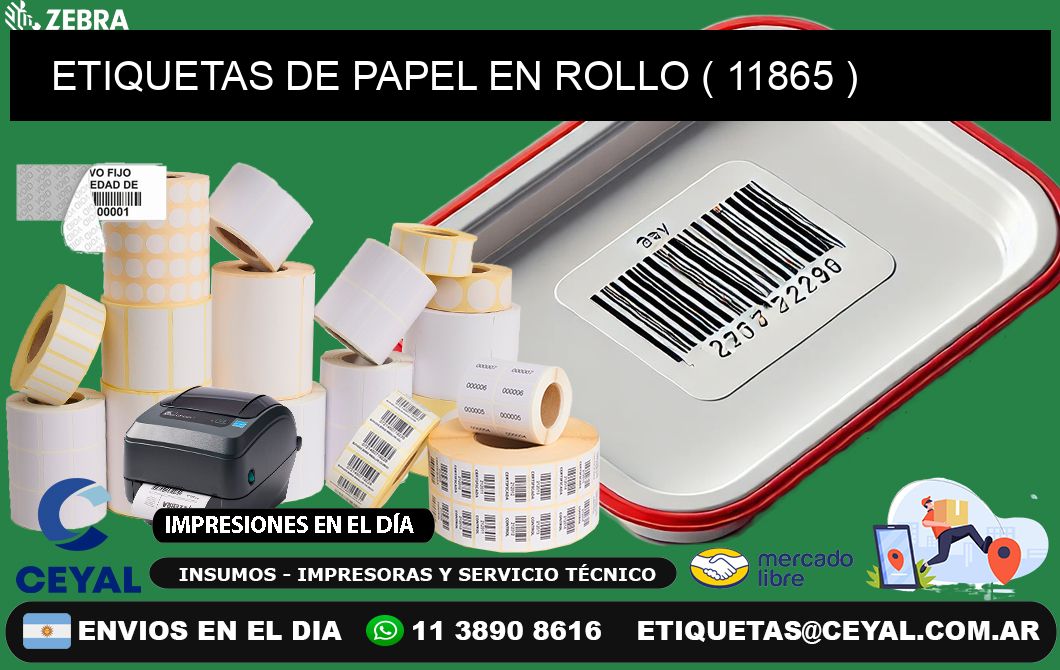 ETIQUETAS DE PAPEL EN ROLLO ( 11865 )