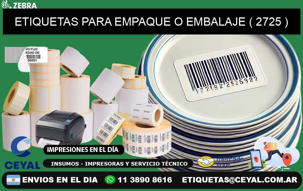 ETIQUETAS PARA EMPAQUE O EMBALAJE ( 2725 )