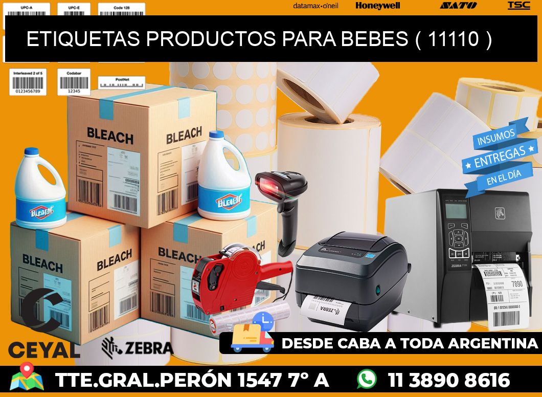 ETIQUETAS PRODUCTOS PARA BEBES ( 11110 )