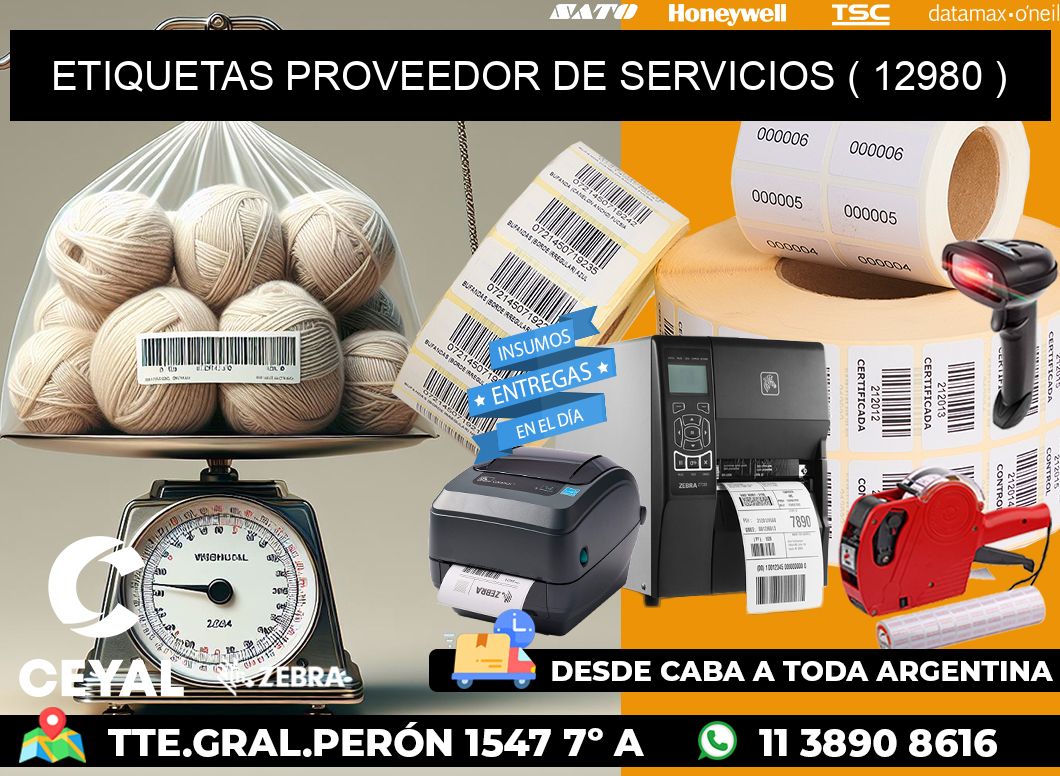 ETIQUETAS PROVEEDOR DE SERVICIOS ( 12980 )