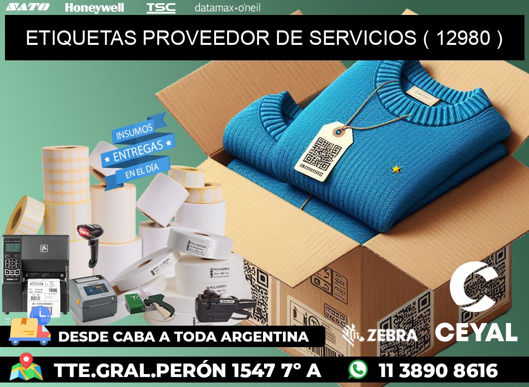 ETIQUETAS PROVEEDOR DE SERVICIOS ( 12980 )