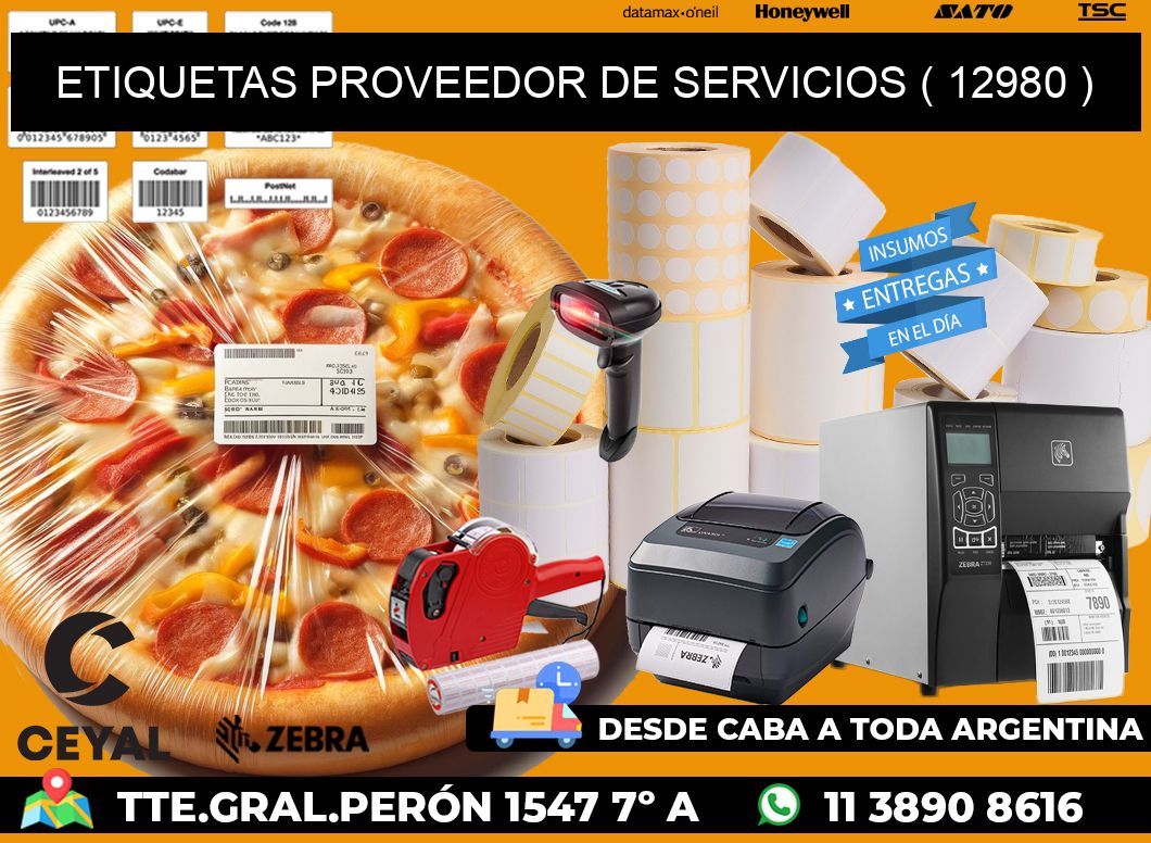 ETIQUETAS PROVEEDOR DE SERVICIOS ( 12980 )