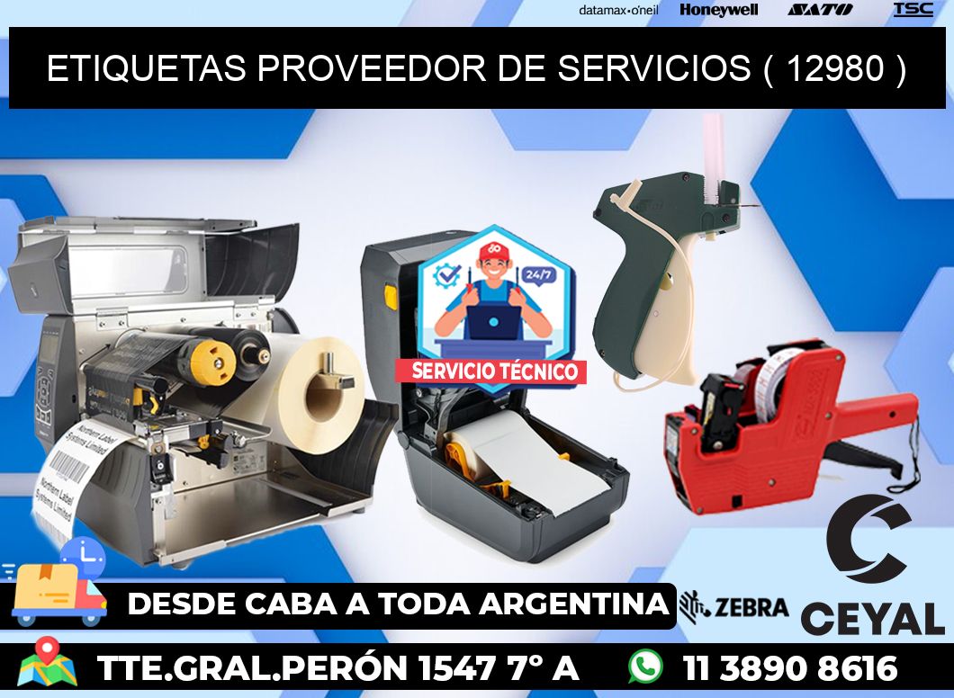 ETIQUETAS PROVEEDOR DE SERVICIOS ( 12980 )