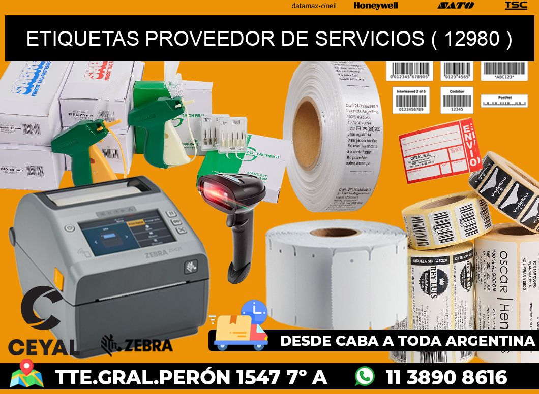 ETIQUETAS PROVEEDOR DE SERVICIOS ( 12980 )