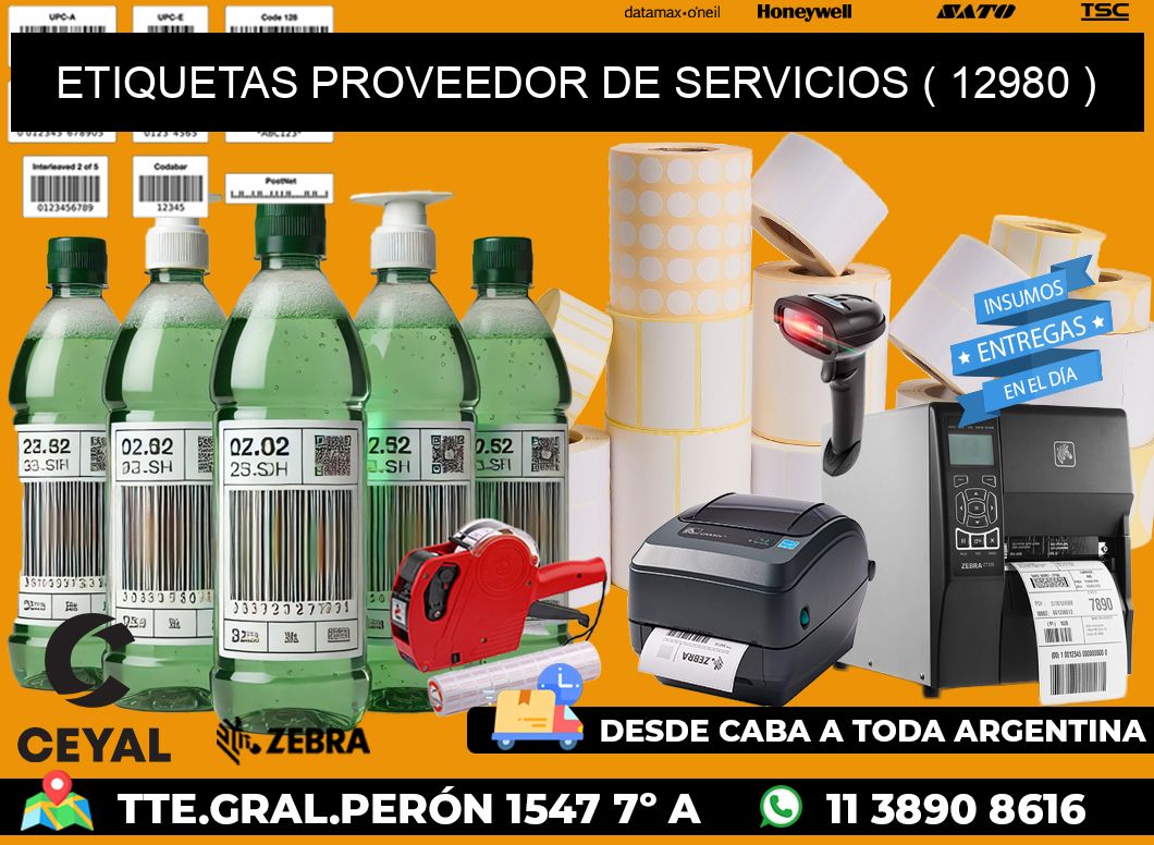 ETIQUETAS PROVEEDOR DE SERVICIOS ( 12980 )