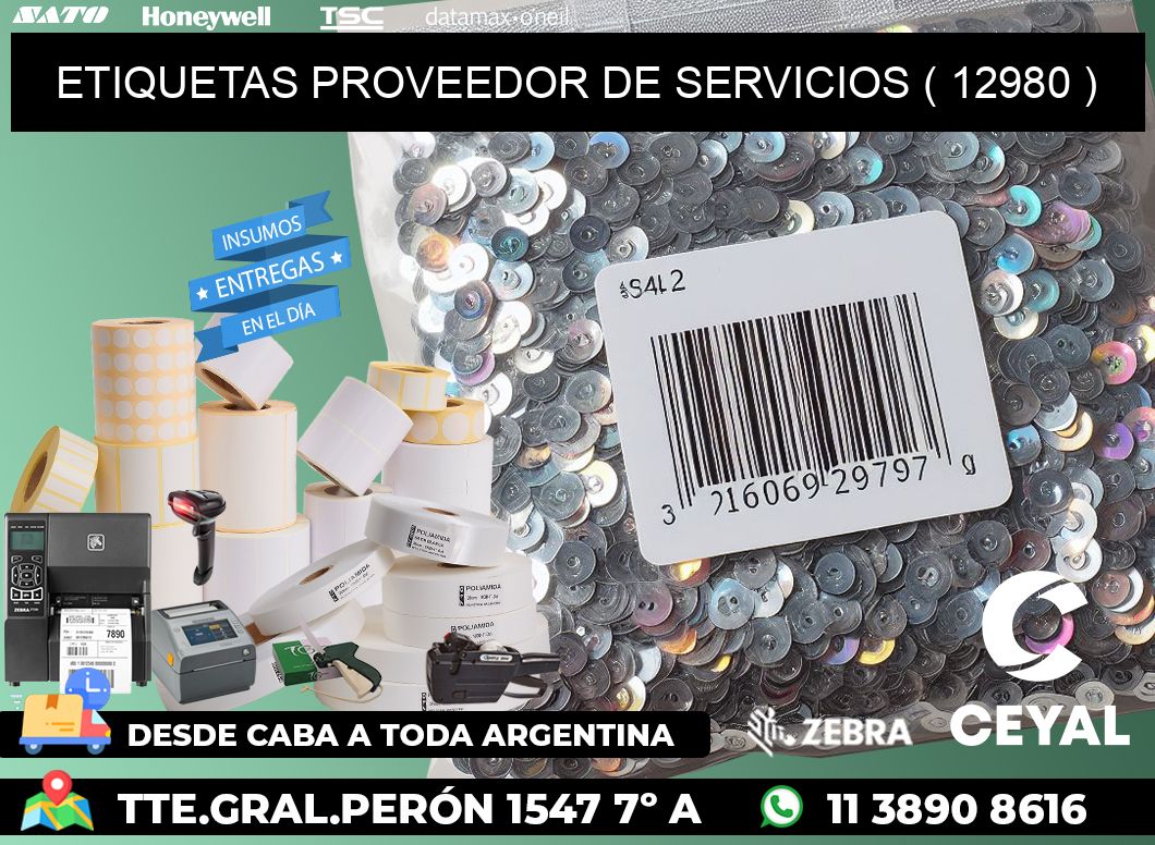 ETIQUETAS PROVEEDOR DE SERVICIOS ( 12980 )