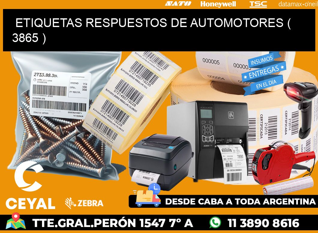 ETIQUETAS RESPUESTOS DE AUTOMOTORES ( 3865 )