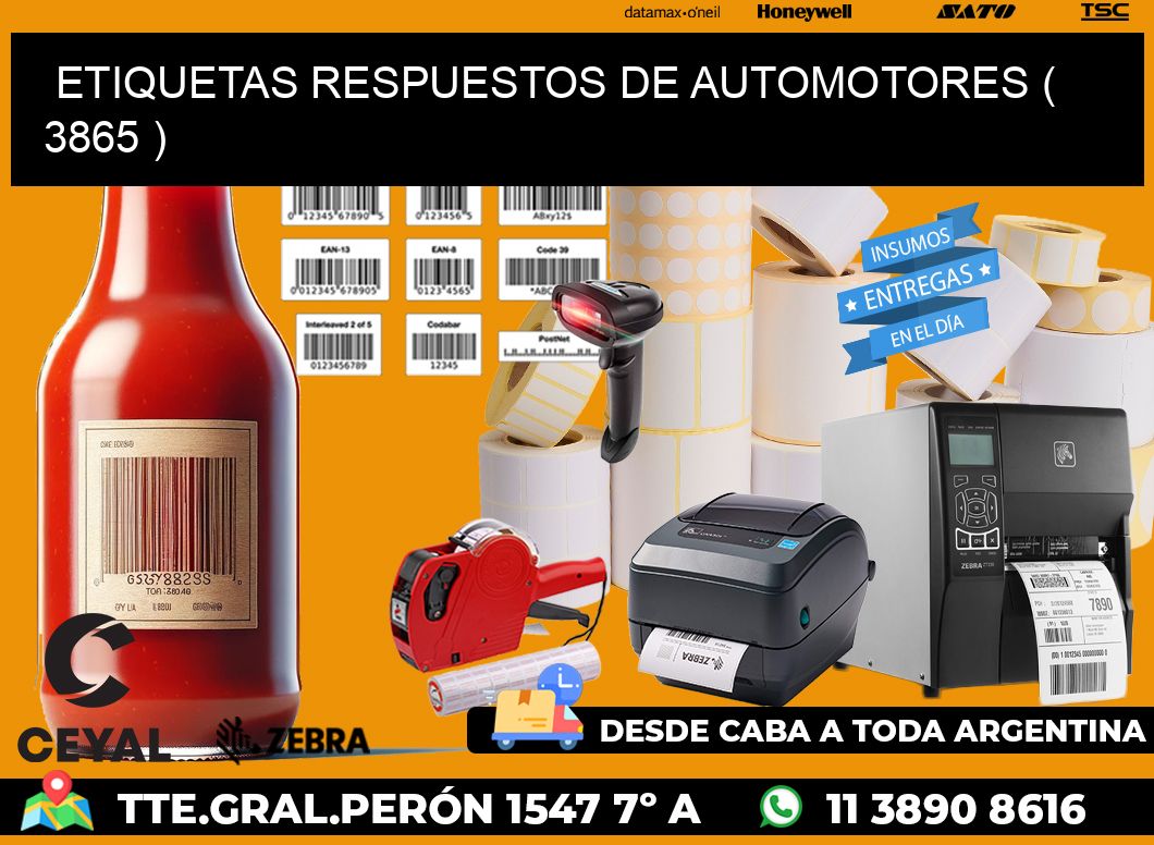 ETIQUETAS RESPUESTOS DE AUTOMOTORES ( 3865 )