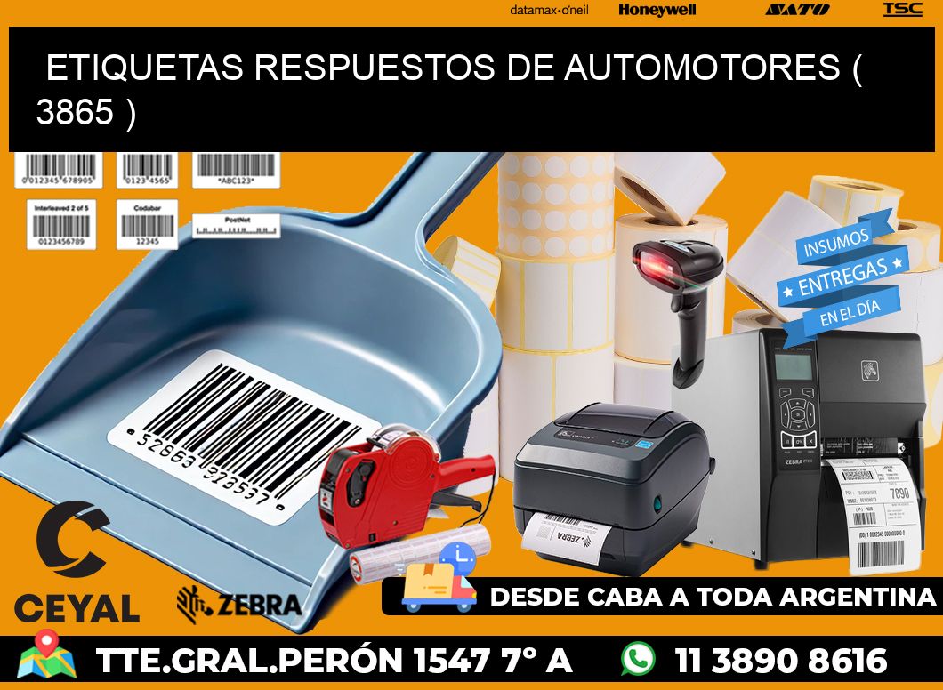 ETIQUETAS RESPUESTOS DE AUTOMOTORES ( 3865 )