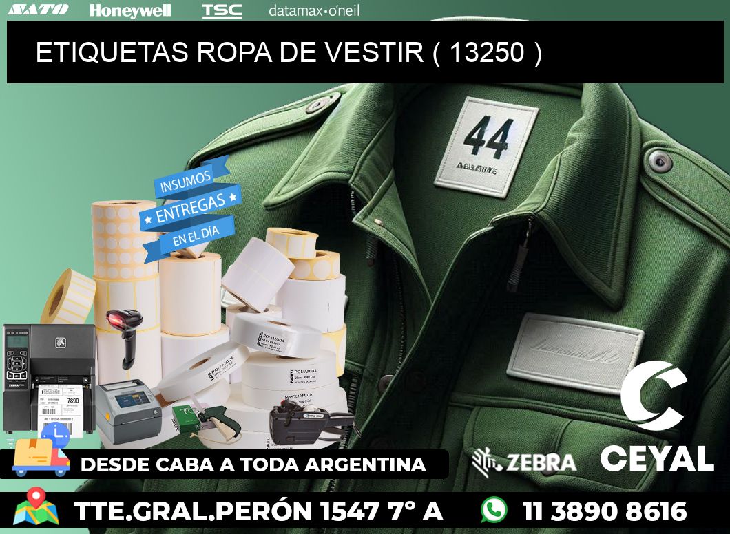 ETIQUETAS ROPA DE VESTIR ( 13250 )