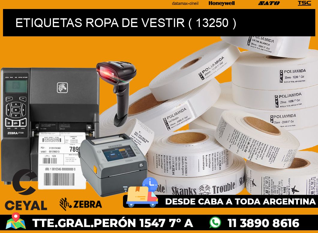 ETIQUETAS ROPA DE VESTIR ( 13250 )