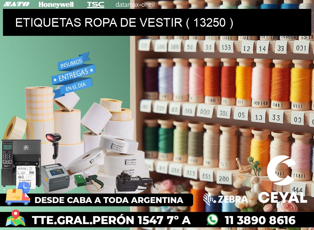 ETIQUETAS ROPA DE VESTIR ( 13250 )