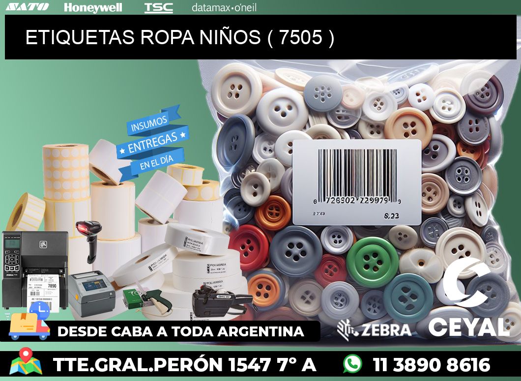 ETIQUETAS ROPA NIÑOS ( 7505 )