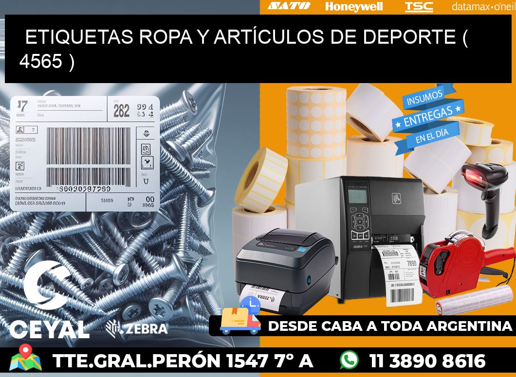 ETIQUETAS ROPA Y ARTÍCULOS DE DEPORTE ( 4565 )