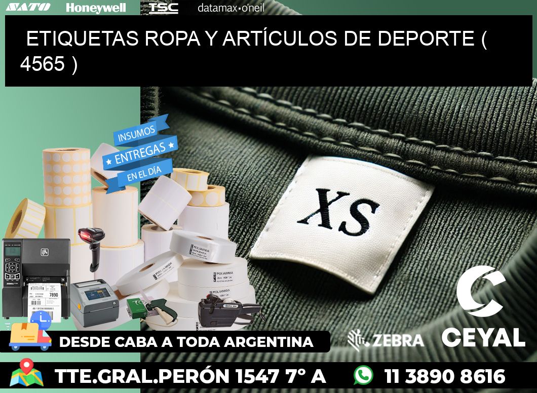 ETIQUETAS ROPA Y ARTÍCULOS DE DEPORTE ( 4565 )