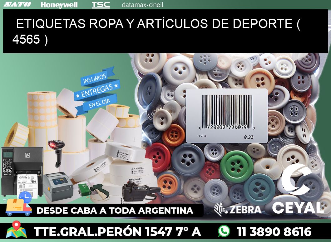 ETIQUETAS ROPA Y ARTÍCULOS DE DEPORTE ( 4565 )