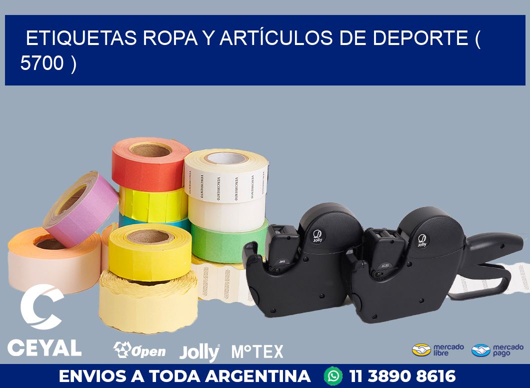 ETIQUETAS ROPA Y ARTÍCULOS DE DEPORTE ( 5700 )