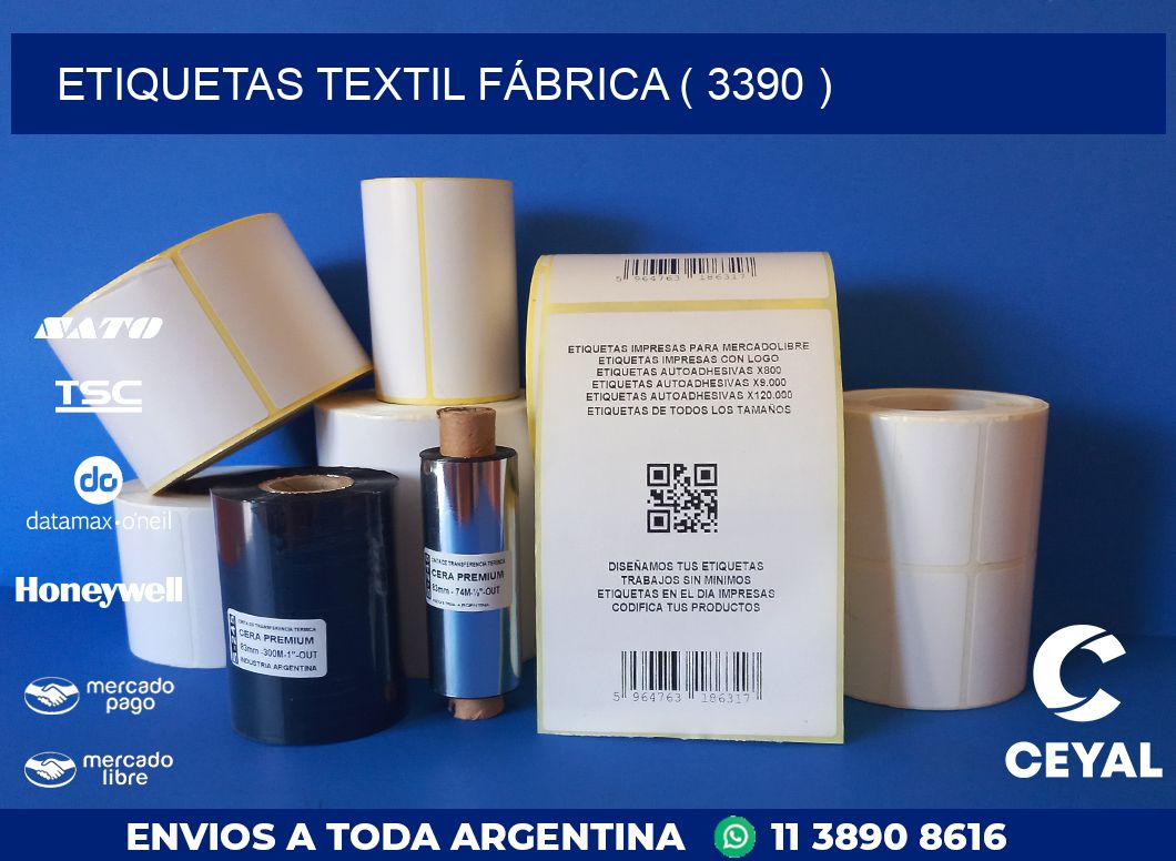 ETIQUETAS TEXTIL FÁBRICA ( 3390 )