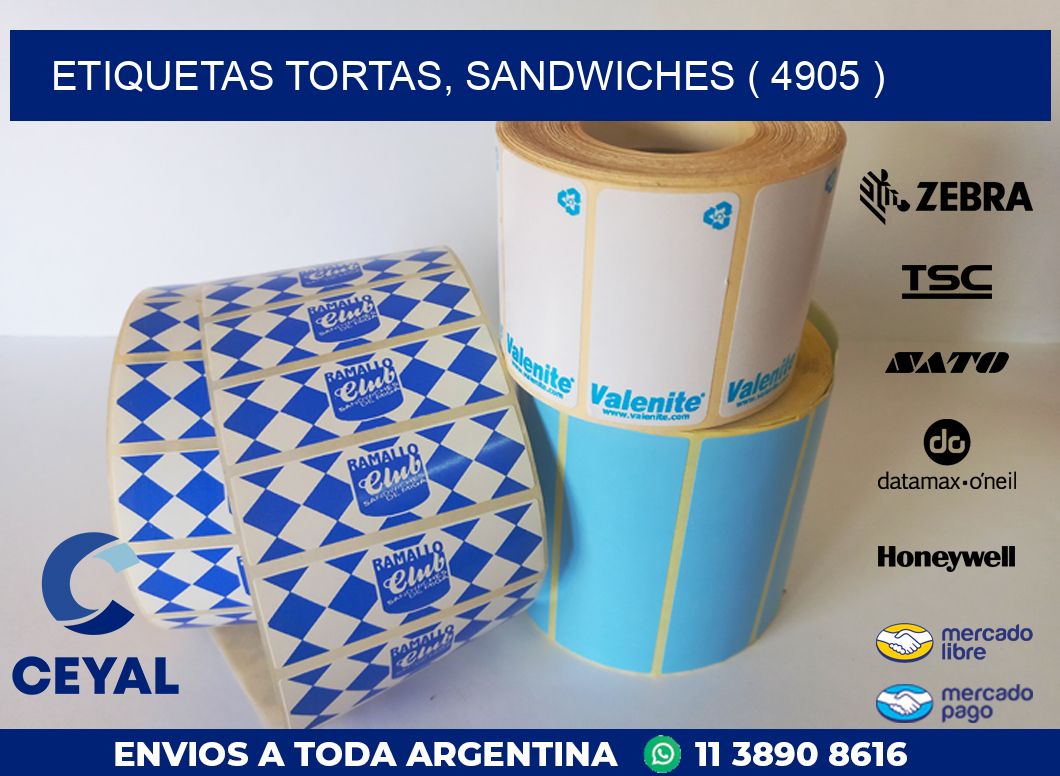 ETIQUETAS TORTAS, SANDWICHES ( 4905 )