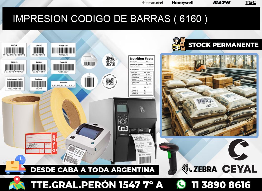 IMPRESION CODIGO DE BARRAS ( 6160 )