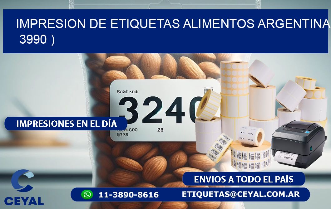 IMPRESION DE ETIQUETAS ALIMENTOS ARGENTINA   3990 )