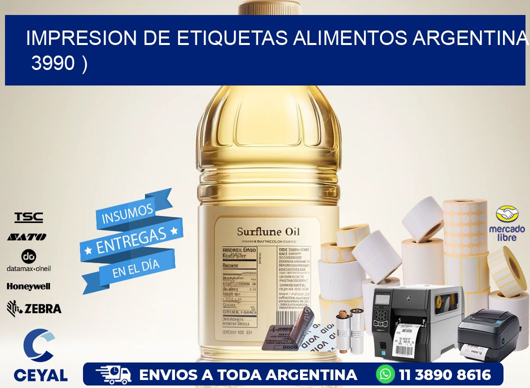 IMPRESION DE ETIQUETAS ALIMENTOS ARGENTINA   3990 )