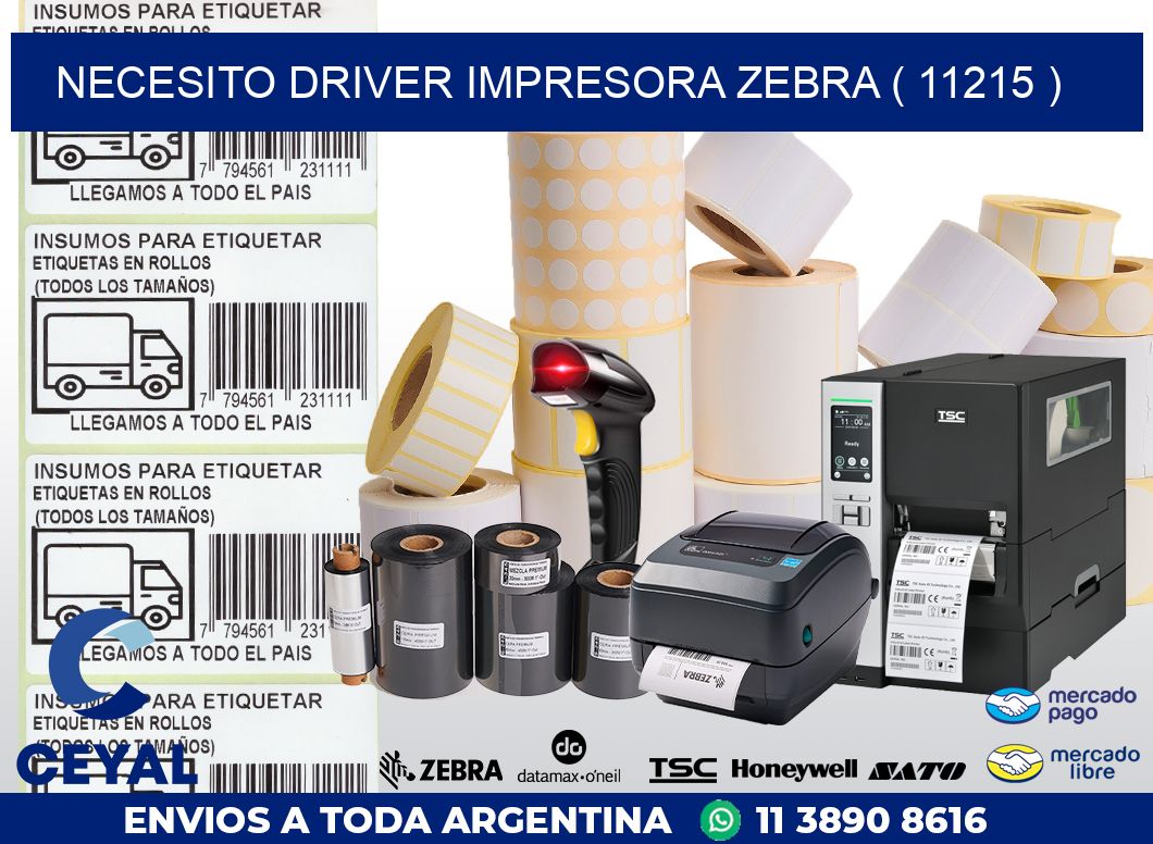 NECESITO DRIVER IMPRESORA ZEBRA ( 11215 )