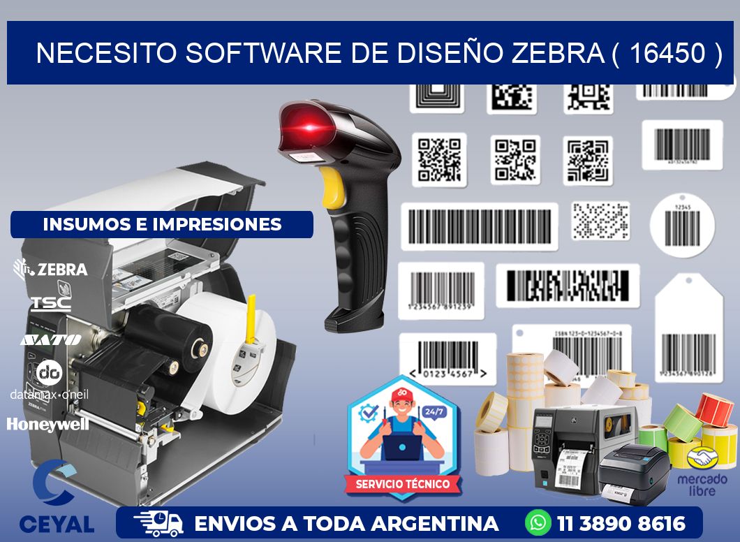 NECESITO SOFTWARE DE DISEÑO ZEBRA ( 16450 )