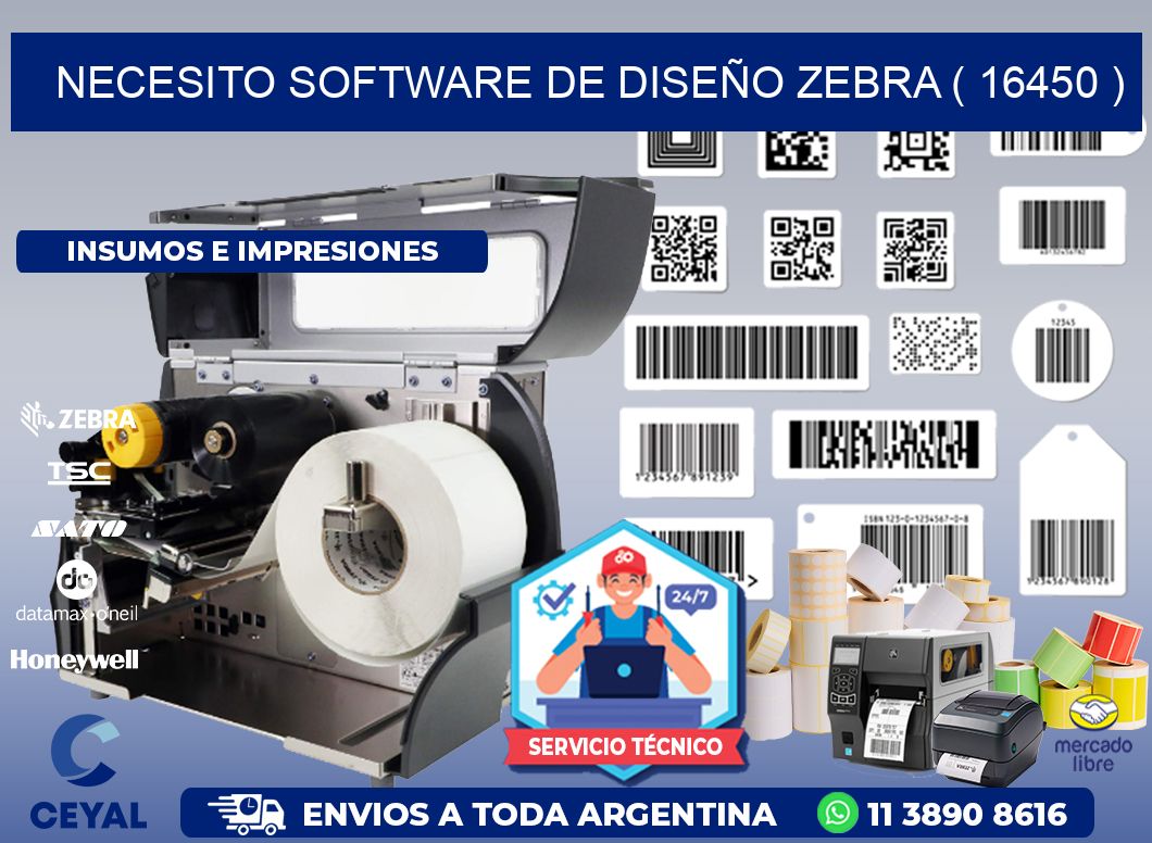 NECESITO SOFTWARE DE DISEÑO ZEBRA ( 16450 )