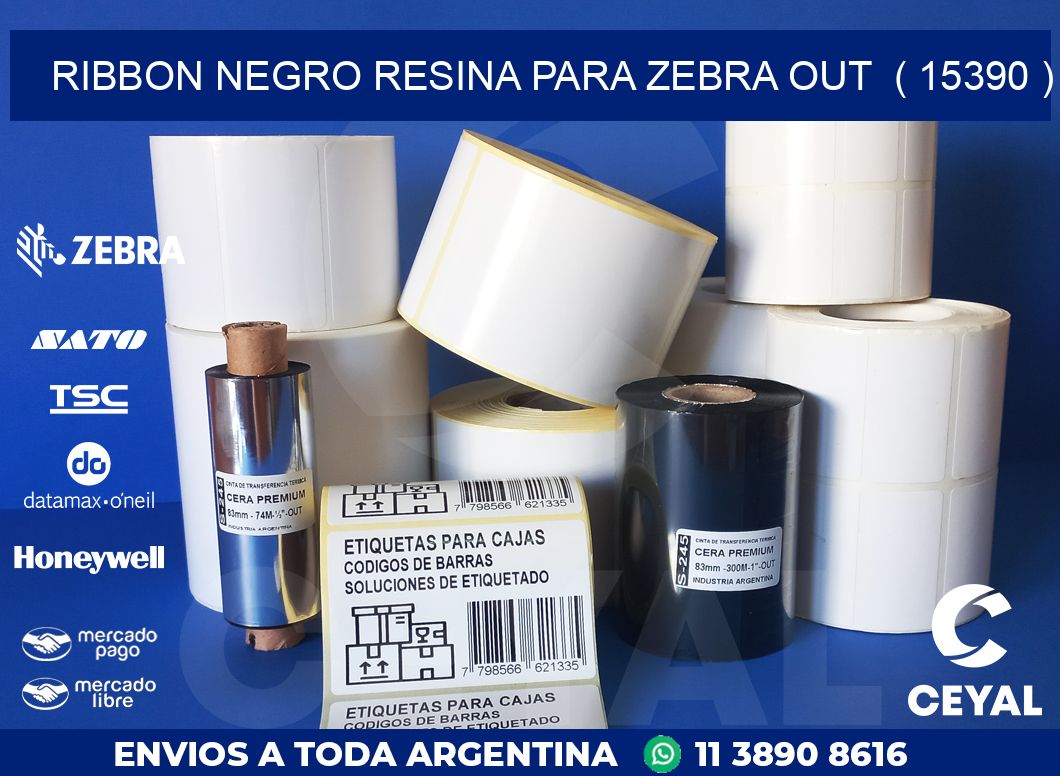 RIBBON NEGRO RESINA PARA ZEBRA OUT  ( 15390 )