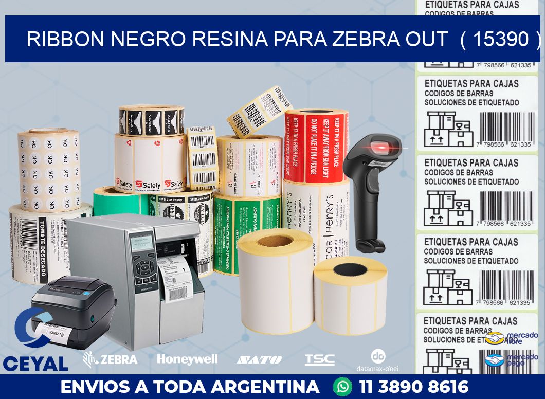 RIBBON NEGRO RESINA PARA ZEBRA OUT  ( 15390 )