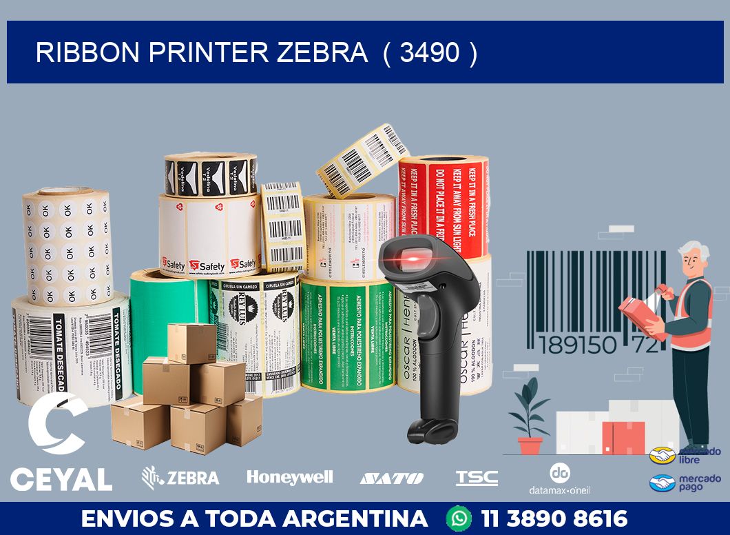 RIBBON PRINTER ZEBRA  ( 3490 )