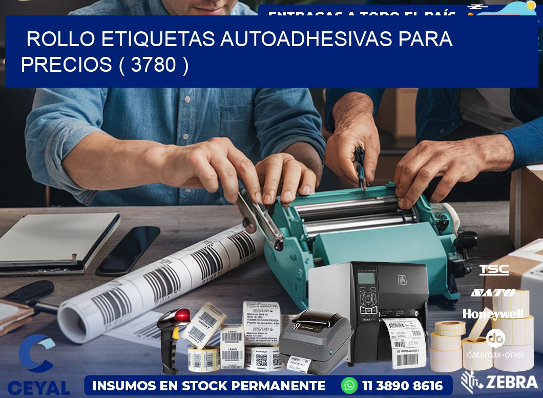 ROLLO ETIQUETAS AUTOADHESIVAS PARA PRECIOS ( 3780 )