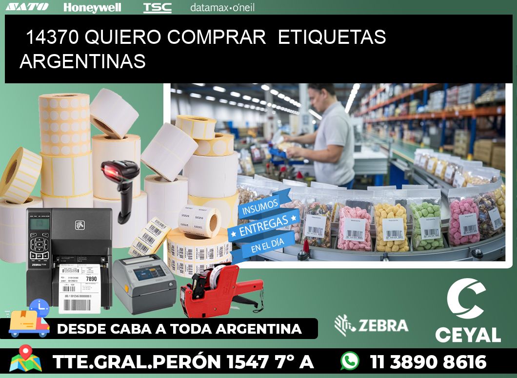 14370 QUIERO COMPRAR  ETIQUETAS ARGENTINAS