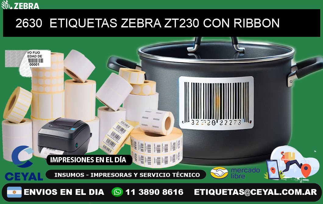 2630  ETIQUETAS ZEBRA ZT230 CON RIBBON