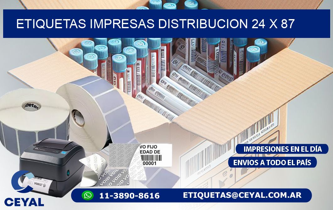 ETIQUETAS IMPRESAS DISTRIBUCION 24 x 87