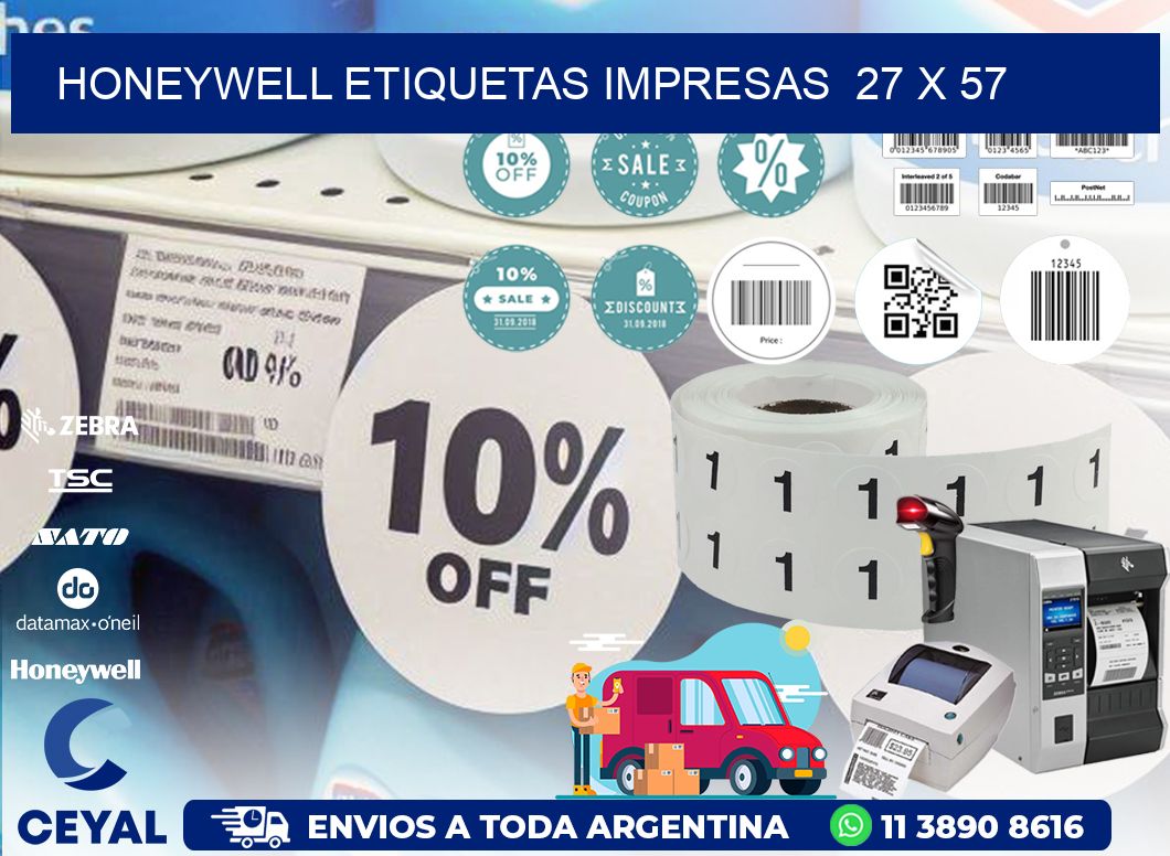 HONEYWELL ETIQUETAS IMPRESAS  27 x 57