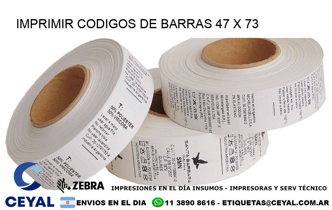 IMPRIMIR CODIGOS DE BARRAS 47 x 73