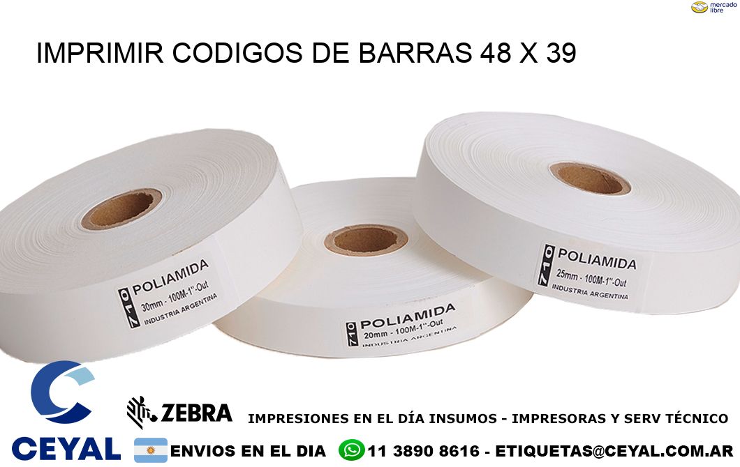 IMPRIMIR CODIGOS DE BARRAS 48 x 39