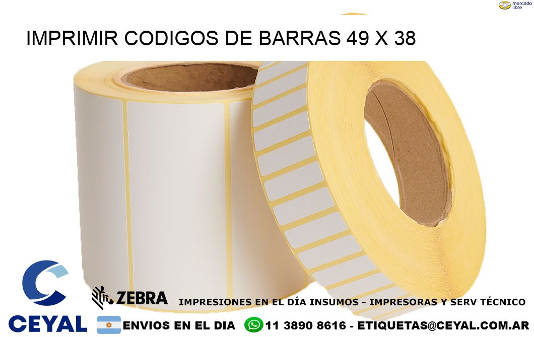 IMPRIMIR CODIGOS DE BARRAS 49 x 38