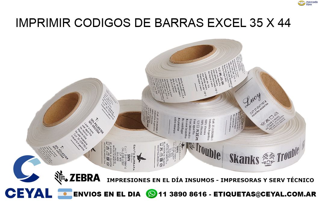 IMPRIMIR CODIGOS DE BARRAS EXCEL 35 x 44