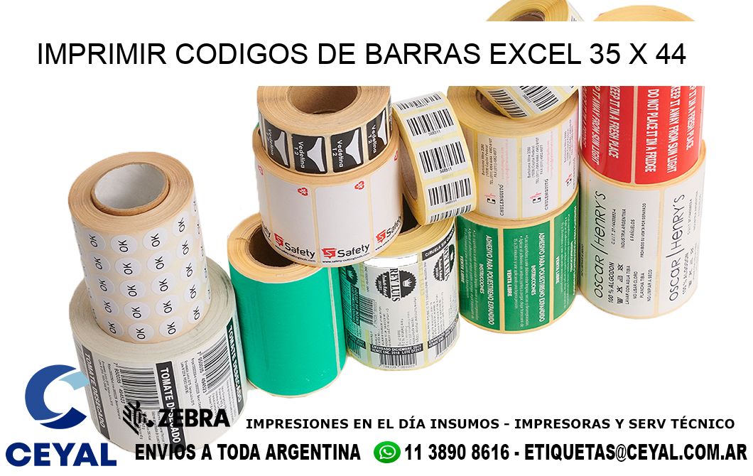 IMPRIMIR CODIGOS DE BARRAS EXCEL 35 x 44