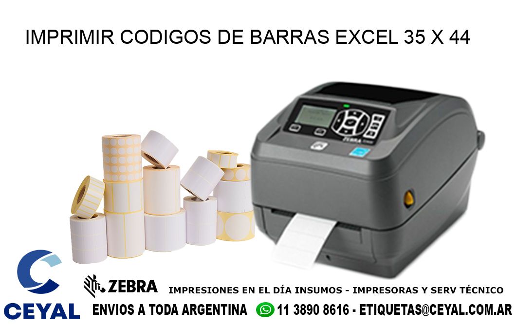 IMPRIMIR CODIGOS DE BARRAS EXCEL 35 x 44