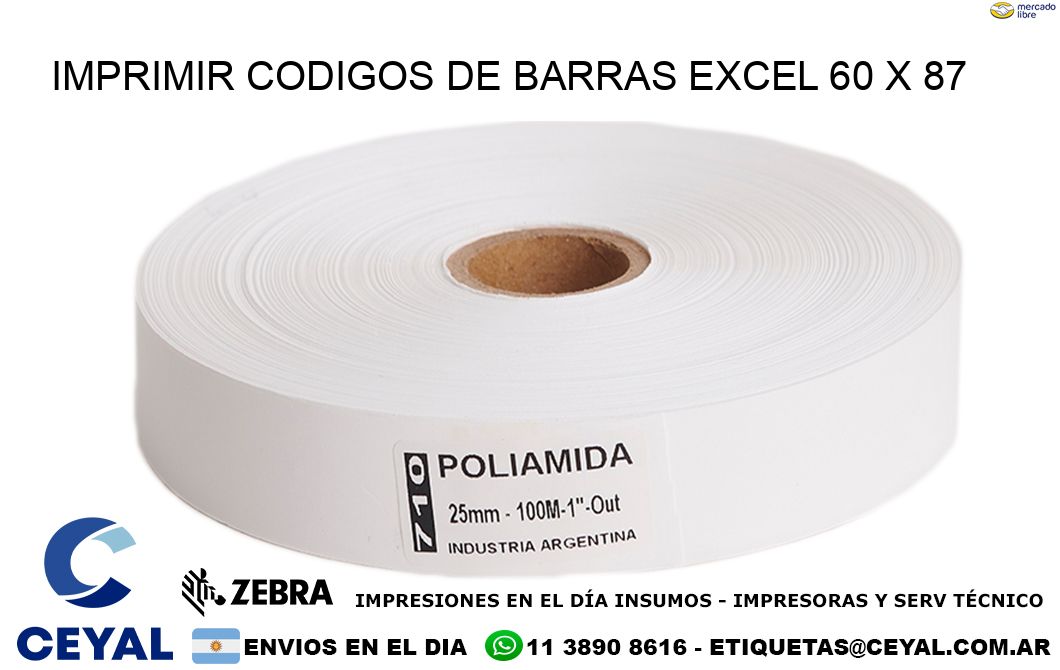 IMPRIMIR CODIGOS DE BARRAS EXCEL 60 x 87