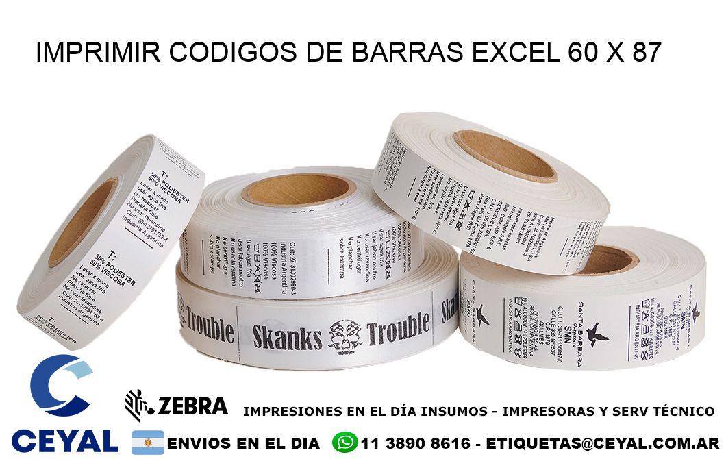 IMPRIMIR CODIGOS DE BARRAS EXCEL 60 x 87