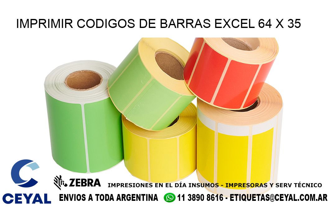 IMPRIMIR CODIGOS DE BARRAS EXCEL 64 x 35